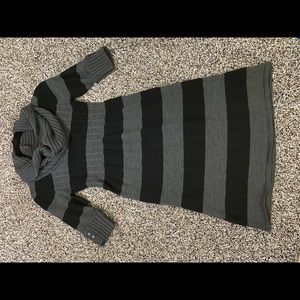 1/2 sleeve cowl neck sweater dress